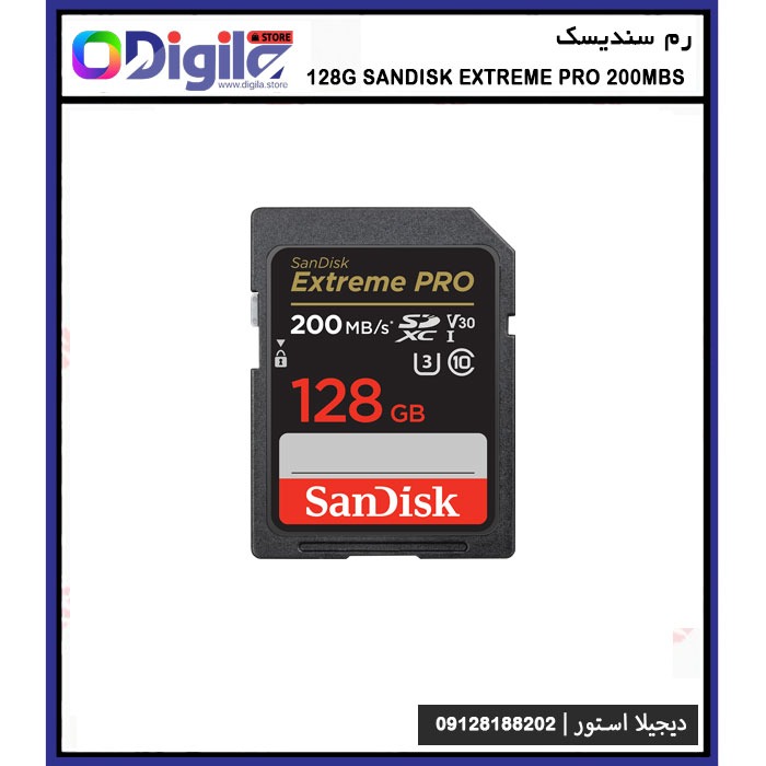 کارت حافظه سن ديسک SanDisk 128GB Extreme PRO SDHC Card 200MB/s عکس محصول